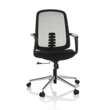 Siège de bureau à domicile SEDIOLO B noir avec dossier en maille et pied à cinq roulettes de hjh OFFICE – vue à 360° (vue de face 15°)