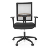 Siège de bureau à domicile OFFICE R8 noir avec dossier en maille et base à cinq roulettes de hjh OFFICE – vue à 360° (vue de face 0°)