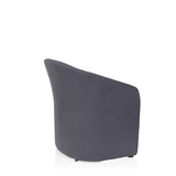 Fauteuil rembourré SAN JUAN gris foncé avec dossier et accoudoirs arrondis de hjh OFFICE – vue à 360° (vue de trois quarts arrière 120°)