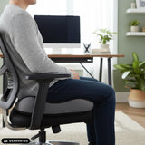 Coussin de siège MEDISIT VI noir sur une chaise de bureau de hjh OFFICE (image générée par IA)