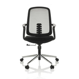 Siège de bureau à domicile SEDIOLO B noir avec dossier en maille et pied à cinq roulettes de hjh OFFICE – vue à 360° (vue de face 0°)