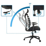 Verstellmechanismen und 90 Grad Neigung des Profi-Bürostuhls ERGO LINE ECO von hjh OFFICE