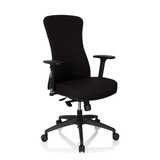 Siège de bureau de qualité professionnelle OFFICE XT PRO noir avec accoudoirs et base à cinq roulettes de hjh OFFICE – vue à 360° (vue de trois quarts avant 40°)