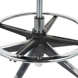Repose-pieds couleur chrome avec montants noirs de la chaise de comptoir ERGO LINE II WORK de hjh OFFICE