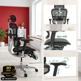 Appuie-tête et accoudoirs réglables du siège de direction de luxe ERGOHUMAN PLUS LEGPRO GEN2 de hjh OFFICE (image générée par IA)