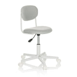 Chaise pivotante pour des enfants KIDDY BASE I grise avec siège rembourré et base à cinq roulettes de hjh OFFICE – vue à 360° (vue de trois quarts avant 45°)