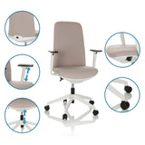 Siège de bureau de qualité professionnelle beige NESTORA avec accoudoirs réglables et vérin à gaz de hjh OFFICE