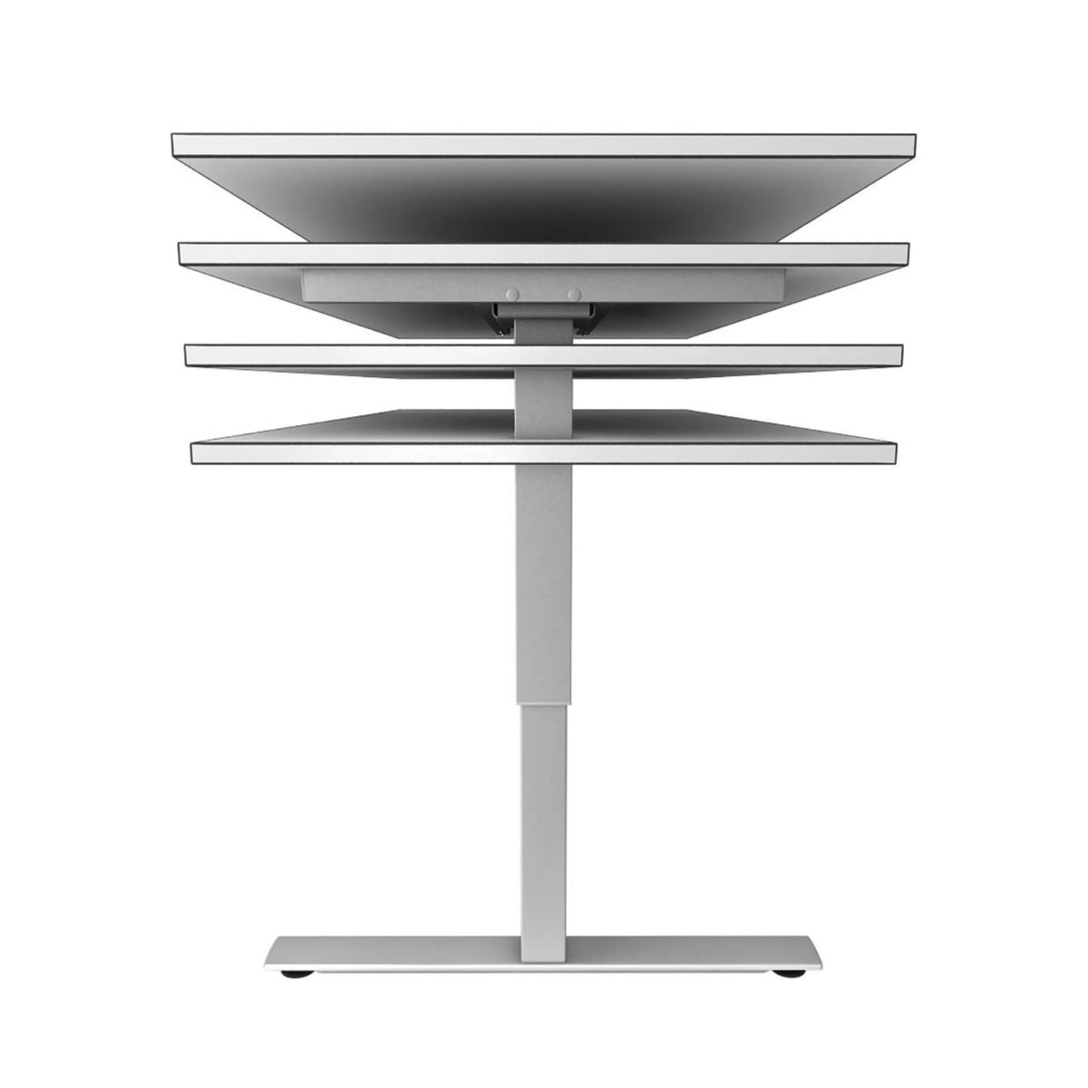Réglage en hauteur du bureau assis-debout électrique XMST 614 S en blanc-argent de hjh OFFICE PRO