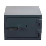 Anthrazitfarbener Tresor Safe Compact Pro mit einem Türgriff und einem Schließzylinder von hjh OFFICE