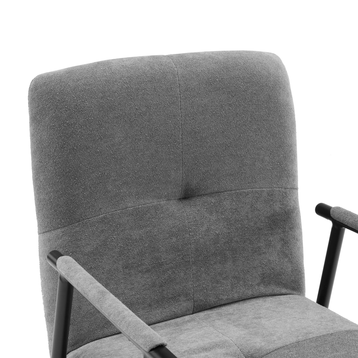 Revêtement en tissu gris du dossier et de l'accoudoir de la chaise rembourrée Lifea Flex de hjh LIVING