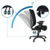 Dossier réglable avec angle d'inclinaison de 90 degrés du Siège de bureau de qualité professionnelle ZENIT HIGH de hjh OFFICE
