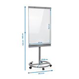 Dessin dimensionnel du Tableau blanc MULTIBOARD avec une hauteur de 133 à 190 cm de hjh OFFICE