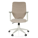 Siège de bureau à domicile COSIO II beige avec accoudoirs et pied à cinq roulettes de hjh OFFICE – vue à 360° (vue de face 0°)