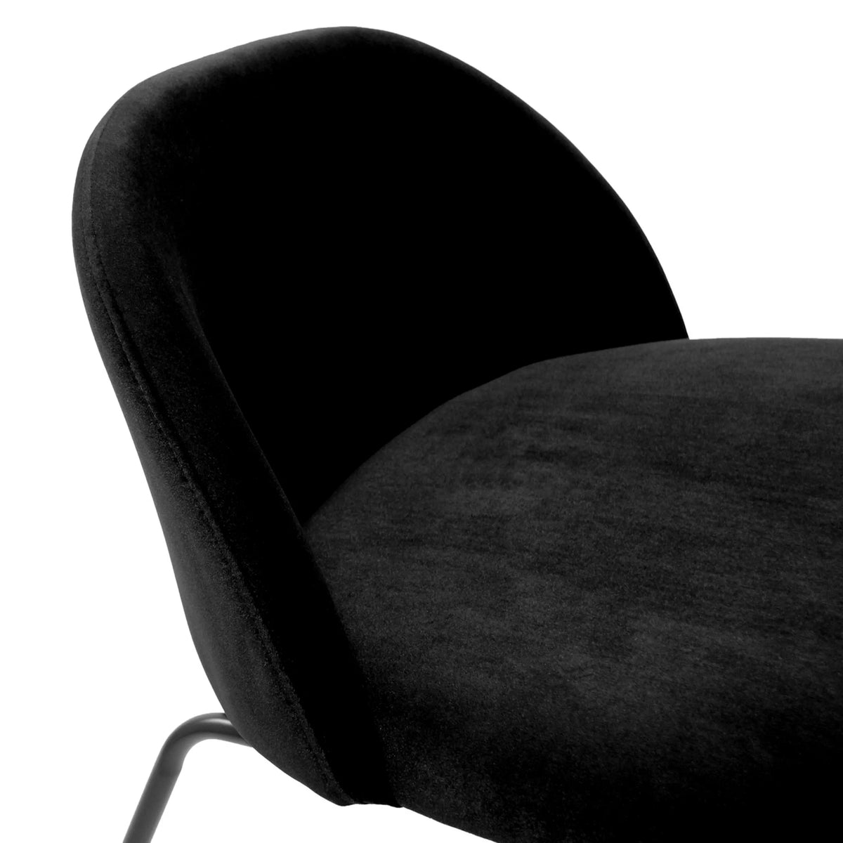 Dossier et assise rembourrés noirs de la Chaise rembourrée VELVO de hjh OFFICE
