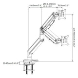 Dessin technique de la Fixation pour écran VM-MG1S avec une hauteur maximale de 565 mm de hjh OFFICE