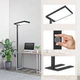 Lampadaire LED noir LUMANOVA avec interrupteur tactile et base plate de hjh OFFICE