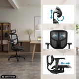 Siège de bureau de qualité professionnelle ENJOY ULTRA GEN2 avec appuie-tête et accoudoirs réglables de hjh OFFICE (image générée par IA)