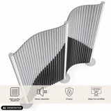 Cloison de séparation visuelle et acoustique grise Flexmiut Wave au design ondulé de hjh OFFICE (image générée par IA)