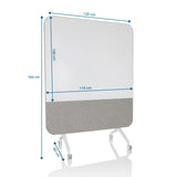 Dessin technique du Tableau blanc VISION BOARD de 120 × 164 cm de hjh OFFICE