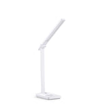 Lampe de bureau Lumanova D1 blanche avec socle rectangulaire et tête orientable de hjh OFFICE – vue à 360° (vue de face 0°)