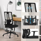 Siège de bureau de qualité professionnelle TRAMORE BASE rembourré noir avec dossier en maille et support lombaire réglable de hjh OFFICE