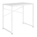 Bureau blanc EASY UP H I avec structure métallique simple et entretoises en croix de hjh OFFICE