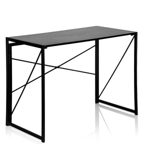 Bureau pliant noir EASY UP MULTI avec plateau étroit et traverses en X de hjh OFFICE