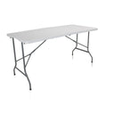 Table pliante blanche EASY UP MULTI II avec plateau rectangulaire et structure en métal gris de hjh OFFICE