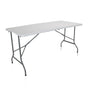 Table pliante blanche EASY UP MULTI II avec plateau rectangulaire et structure en métal gris de hjh OFFICE