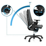 Dossier réglable avec position à 90° du Siège de bureau haut de gamme GENIDIA BLACK de hjh OFFICE