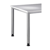 Bureau réglable en hauteur HILO 8 S avec plateau en chêne rustique et pieds argentés de hjh OFFICE PRO