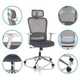 Siège de bureau à domicile BELAIA W en gris avec différentes options de réglage de hjh OFFICE
