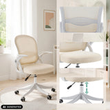 Siège de bureau à domicile Naluro beige avec détail du dossier et réglage de la hauteur de hjh OFFICE (image générée par IA)