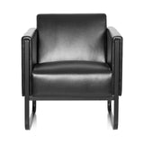 Fauteuil rembourré noir BALI BLACK avec accoudoirs et structure de hjh OFFICE – vue à 360° (vue de face 0°)