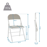 Dessin technique de la Chaise pliante TUDELA W avec une hauteur totale de 99 cm et une capacité de charge de 130 kg de hjh OFFICE