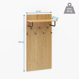 Dessin coté du Porte-manteaux mural LINNO SPACE de 105 × 51 cm avec une capacité de charge de 30 kg de hjh LIVING