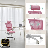 Siège de direction de luxe ERGOHUMAN SLIM G GEN2 en rose avec appui-tête réglable et pied en étoile de hjh OFFICE (image générée par IA)