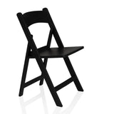 Chaise d'extérieur noire TRAVANO 1 avec dossier et structure carrée de hjh LIVING – vue à 360° (vue de trois quarts avant 58°)