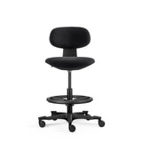 Chaise de travail WORK MF2 noire avec repose-pieds et cinq roulettes de hjh OFFICE