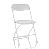 Chaise d'extérieur blanche TUDELA XXL W avec assise rembourrée et structure de hjh OFFICE – vue à 360° (vue de face 15°)