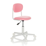Chaise pivotante pour des enfants KIDDY BASE I rose avec piètement en étoile et cinq roulettes de hjh OFFICE – vue à 360° (vue de trois quarts avant 45°)