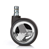 Roulettes 5x ROLO GAME No-Noise 11mm/60mm pour sols durs en chrome et noir de hjh OFFICE