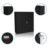 Armoire de classement noire COLOR AS 105 avec deux portes, serrure et compartiments internes de hjh OFFICE