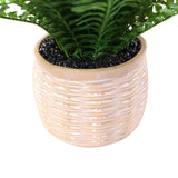 Cache-pot beige aspect panier pour la Plante artificielle Proliferum de hjh OFFICE