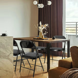 Chaise pliante TUDELA I en velours gris foncé avec structure noire de hjh OFFICE