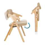 Mécanisme de pliage de la chaise pliante SCANDIO en beige avec structure en bois de hjh OFFICE