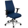 Profi-Bürostuhl PRO-TEC 250 mit dunkelblauem Stoffbezug und silberfarbenem Fußkreuz von hjh OFFICE