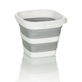 Conteneur pliable CLEAN SILE gris et blanc avec éléments muraux pliables de hjh OFFICE – vue à 360° (vue de profil 90°)