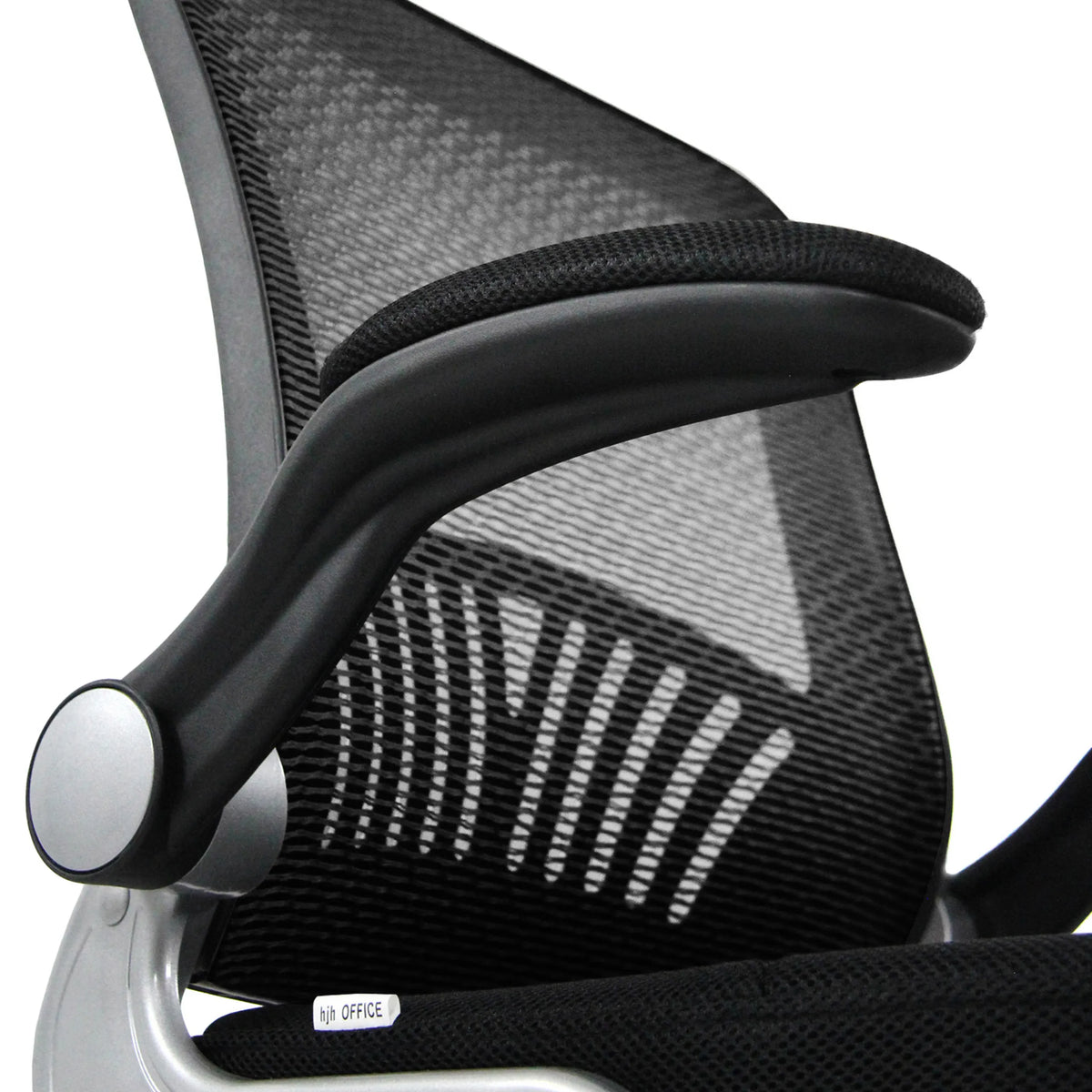 Accoudoir de la chaise cantilever FLYER PRO V avec revêtement noir et dossier en maille de hjh OFFICE