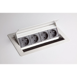Accessoires ELDOSE0 argentés avec quatre prises noires et un clapet de protection de hjh OFFICE PRO